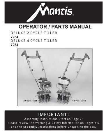 OPERATOR / PARTS MANUAL - Mantis