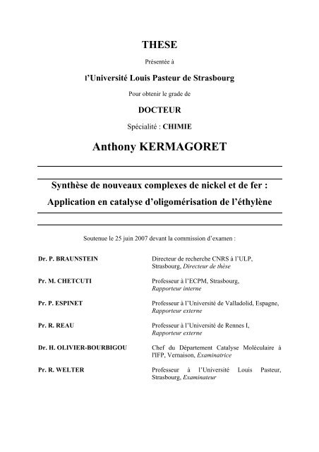 Anthony KERMAGORET - THESES ET MEMOIRES DE L'UDS