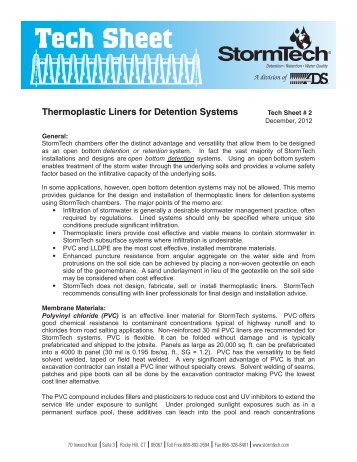 Tech Sheet 2 - StormTech