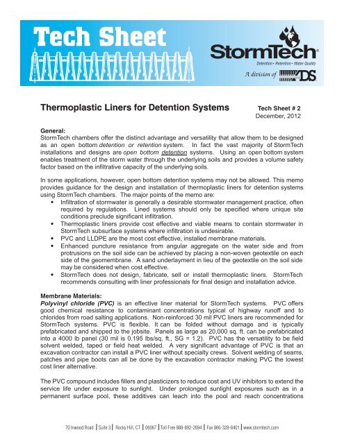 Tech Sheet 2 - StormTech