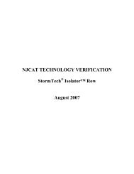 NJCAT TECHNOLOGY VERIFICATION StormTech Isolator™ Row ...