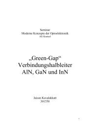 „Green-Gap“ Verbindungshalbleiter AlN, GaN und InN