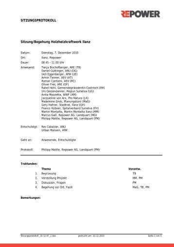 Sitzung/Begehung Holzheizkraftwerk Ilanz - Castrisch