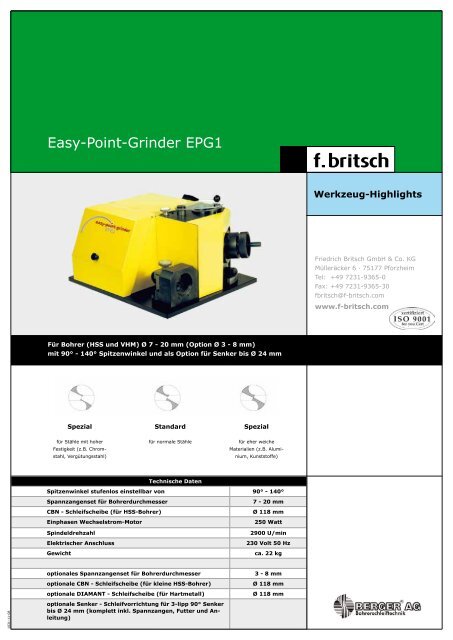 Easy-Point-Grinder EPG1 - Friedrich Britsch GmbH &amp; Co. KG