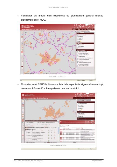 Guia breu visor MUC MUC Mapa urbanístic de Catalunya