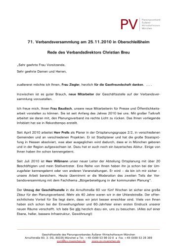 Bericht des Geschäftsführers Christian Breu - Planungsverband ...