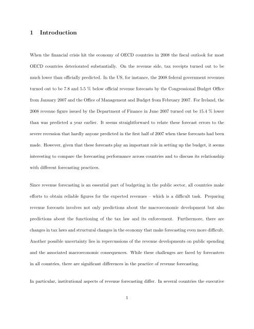 Revenue Forecasting Practices: Differences across Countries and ...