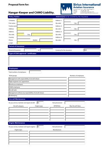 Hangar-Keeper and CAMO Liability. - Sirius International Aviation ...