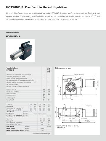 HOTWIND S: Das flexible Heissluftgebläse. - Leister