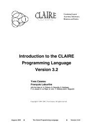 Introduction to the CLAIRE Programming Language Version 3.2