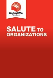 Salute To Organizations - United Way of Winnipeg