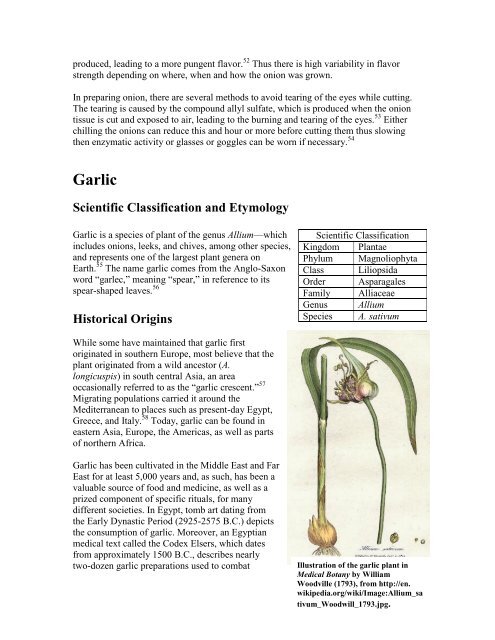 Leek Scientific Classification and Etymology - Academics - Hamilton ...