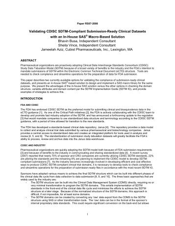 validating cdisc sdtm compliant submission ready clinical