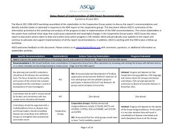 Progress Report 6.30.11.xlsx - American Society of Clinical Oncology