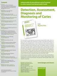 Detection, Assessment, Diagnosis and Monitoring of Caries - Karger