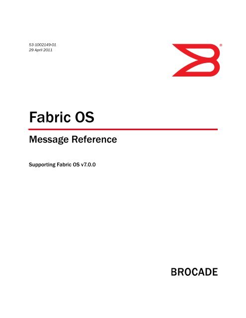 Fabric Os Message Reference V7 0 0 Brocade