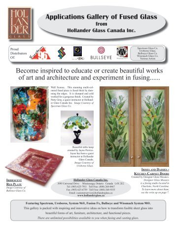 Applications Gallery of Fused Glass - Hollander Glass