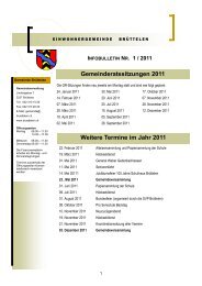 Gemeinderatssitzungen 2011 Weitere Termine im Jahr ... - Brüttelen
