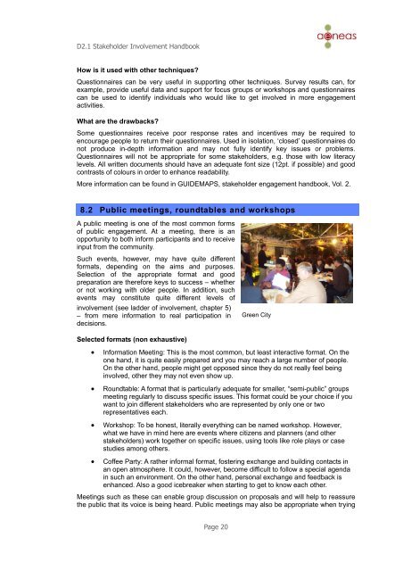 D2.1 Stakeholder Involvement Handbook - AENEAS