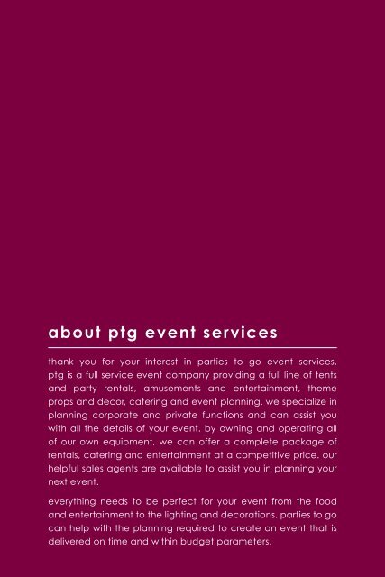 rental guide - PTG Event Services