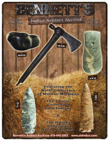 Prehistoric Indian Artifact Auction Sunday July 17th ... - OldRelics.com