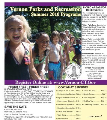 Vernon Parks And Recreation Summer 2010 - Town of Vernon