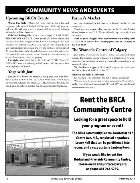 Bridgeland 1212.indd - Calgary Communities and Community ...