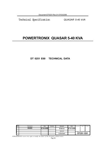 POWERTRONIX QUASAR 5-40 KVA