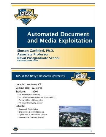 Automated Document and Media Exploitation Simson Garfinkel, Ph