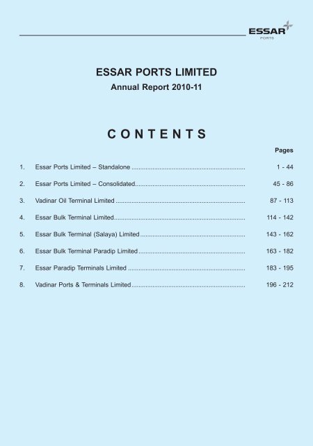 Annual report (2010-11) - Essar