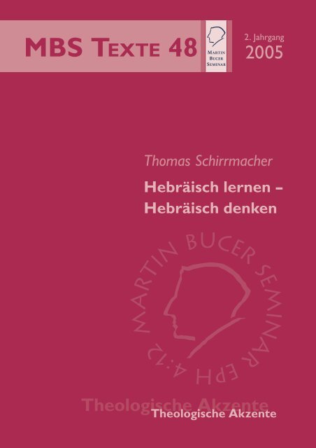 Hebräisch lernen - Hebräisch denken - Thomas Schirrmacher