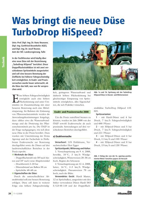 Was bringt die Neue Düse TurboDrop HiSpeed - Agrotop GmbH