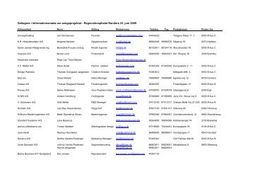 Adresseliste - Informationsmøde Regionshospitalet Rander 230609