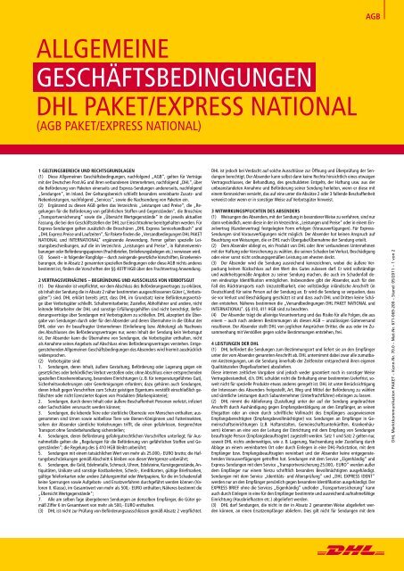 AGB Paket/ Express National - DHL