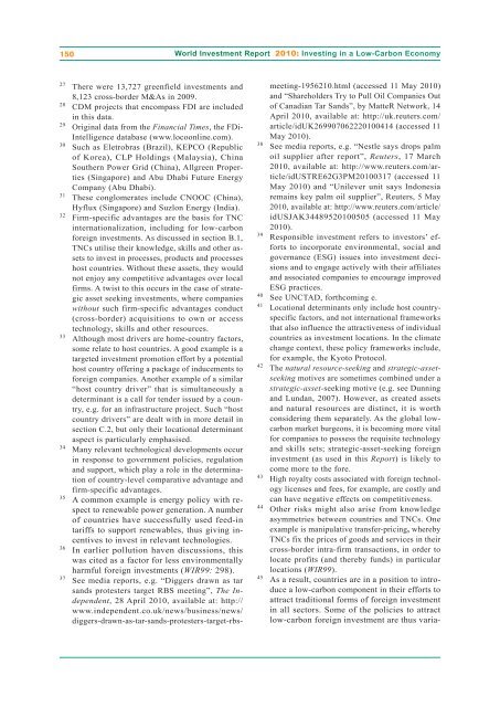 UN World Investment Report 2010 - Office of Trade Negotiations