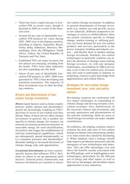 UN World Investment Report 2010 - Office of Trade Negotiations