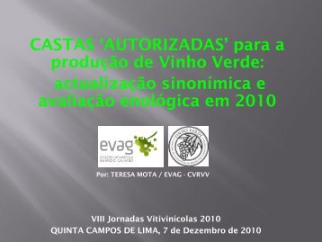 CASTAS „AUTORIZADAS‟ para a produção de Vinho Verde ...