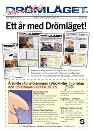 B Ett år med Drömläget! - Apnéföreningen i Stockholm