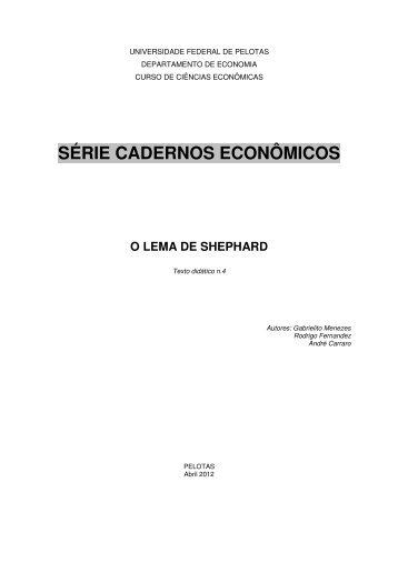 série cadernos econômicos o lema de shephard - Universidade ...