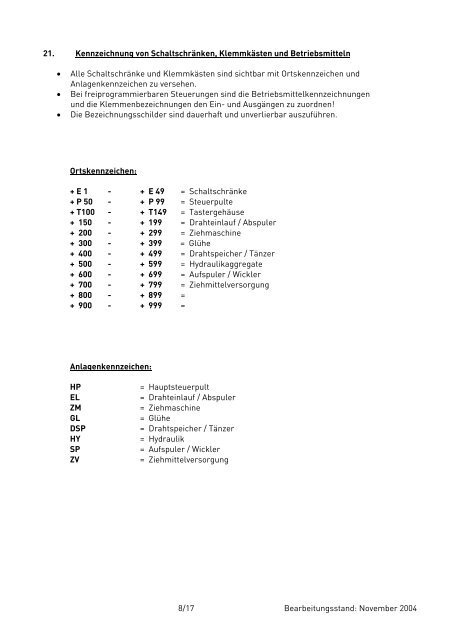 Technische Lieferbedingungen - Bedra