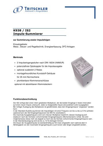Produktinfo - FTL Tritschler Elektronik+Feingerätebau