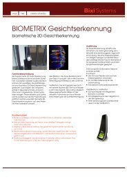 Zutrittskontrolle biometrix Gesichtserkennung d - Bixi Systems AG