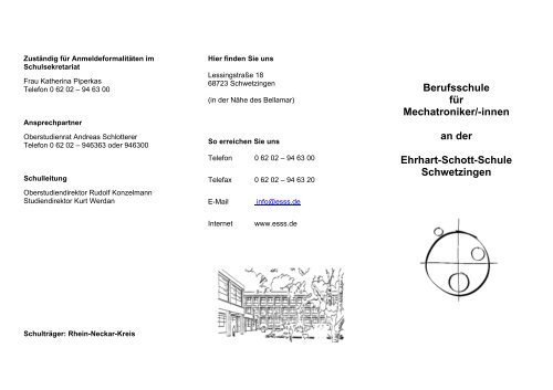 Berufsschule für Mechatroniker - Ehrhart-Schott-Schule Schwetzingen