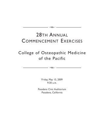 College of osteopathic medicine of the Pacific - Western University ...