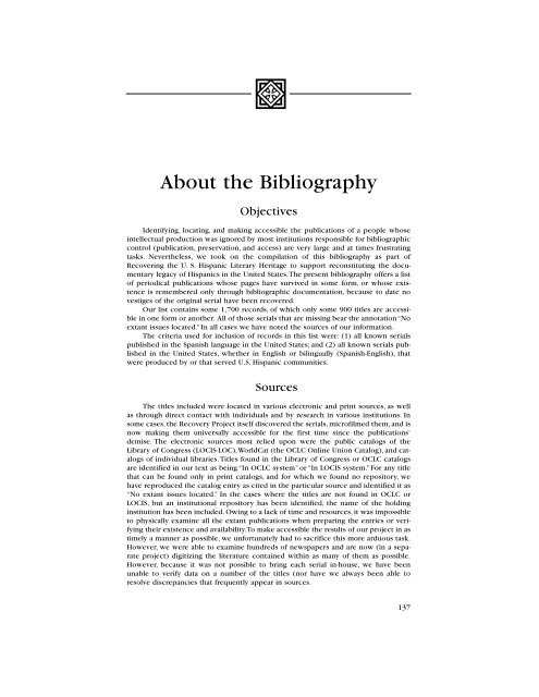 About the Bibliography - Latinoteca