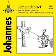 Gemeindebrief - ref. Johannesgemeinde Kachtenhausen