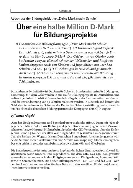 Liebe Schülerinnen und Schüler - CJD Königswinter