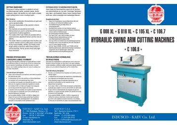 HYDRAULIC SWING ARM CUTTING MACHINES - KAEV