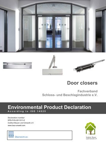 Download EPD (PDF file) - DORMA Door Closers, Sliding Doors ...