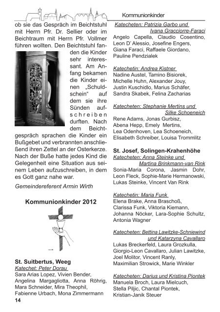 Pfingsten 2012 - St. Suitbertus Solingen Weeg